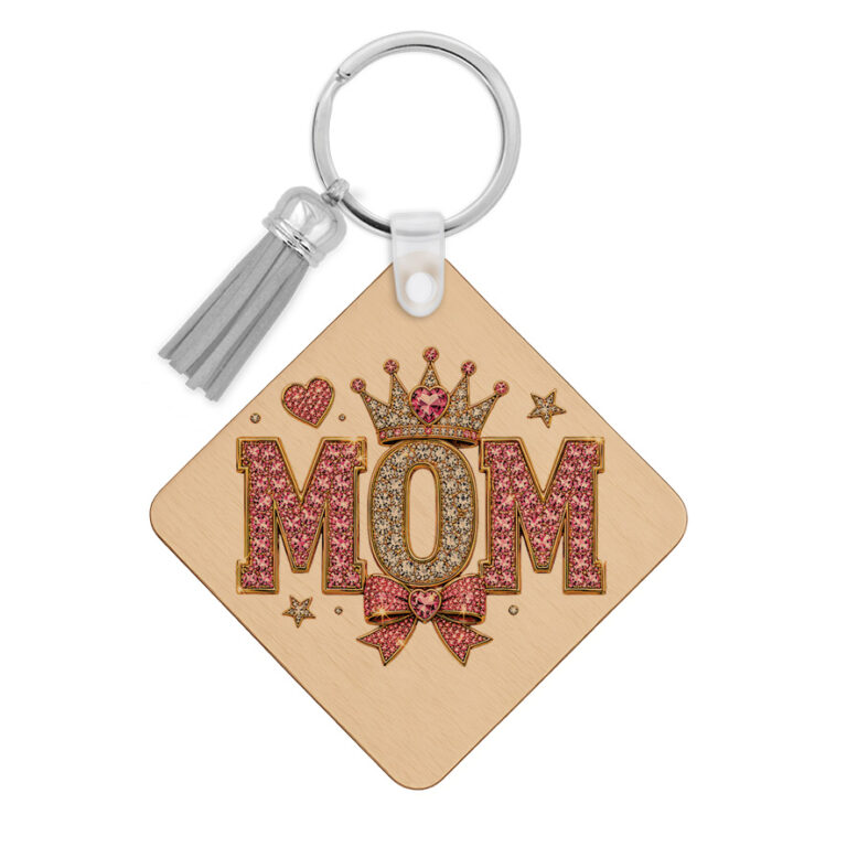 Ξύλινο Μπρελόκ για τη Μαμά “Mom Crown”