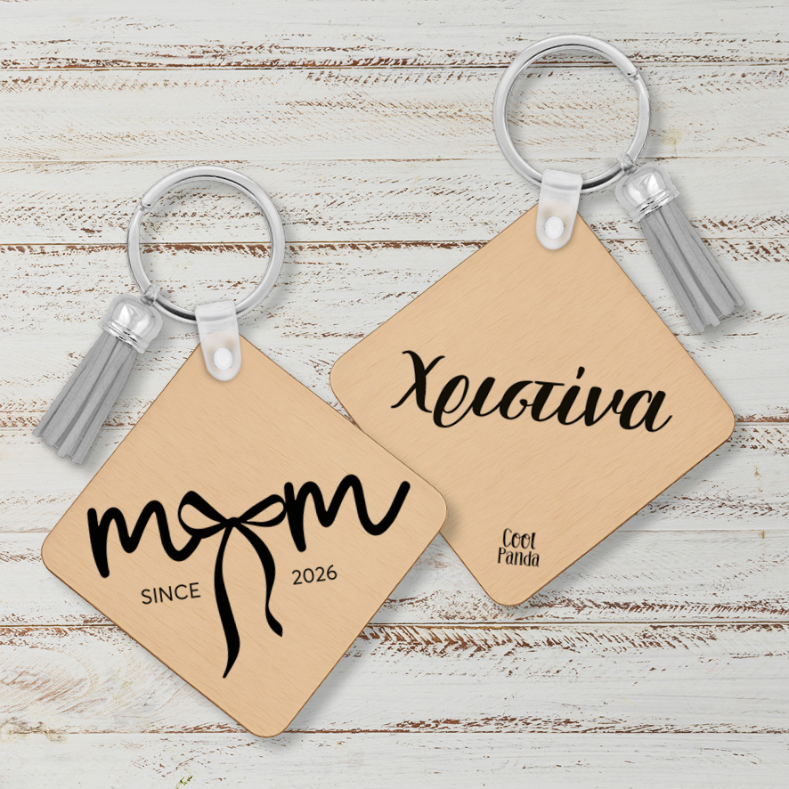Ξύλινο Μπρελόκ για τη Μαμά “Mom Bow”