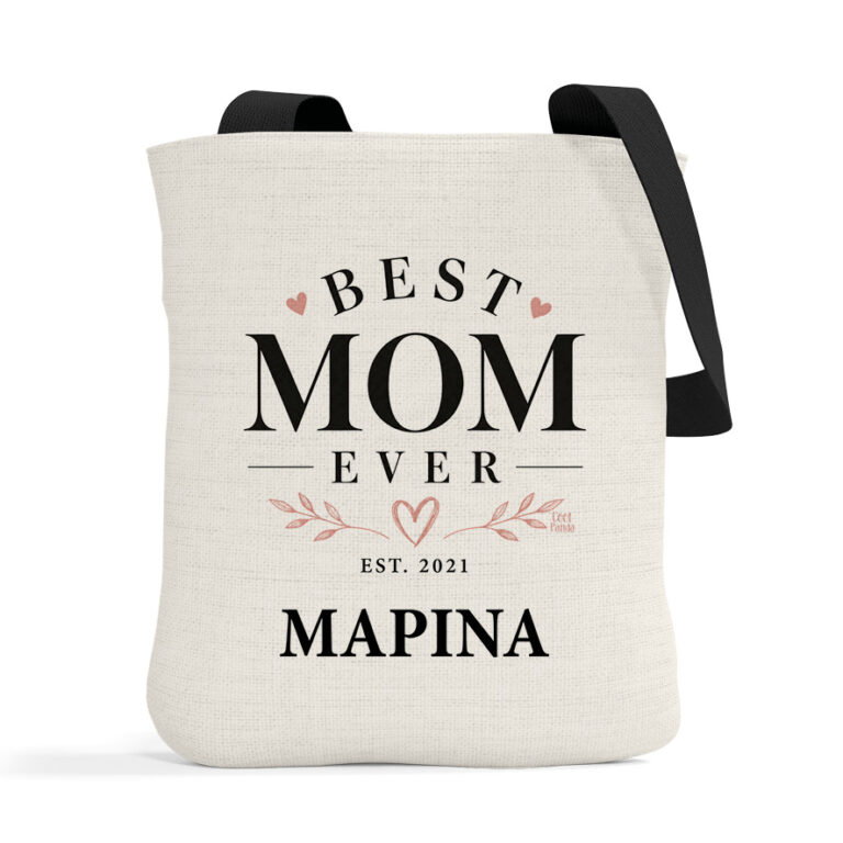 Λινή Τσάντα “Best Mom Ever”