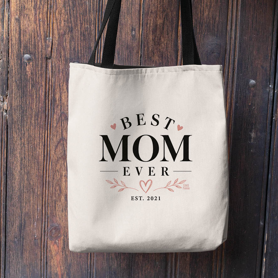 Λινή Τσάντα “Best Mom Ever”