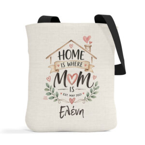 Λινή Τσάντα “Home Is Where Mom Is”